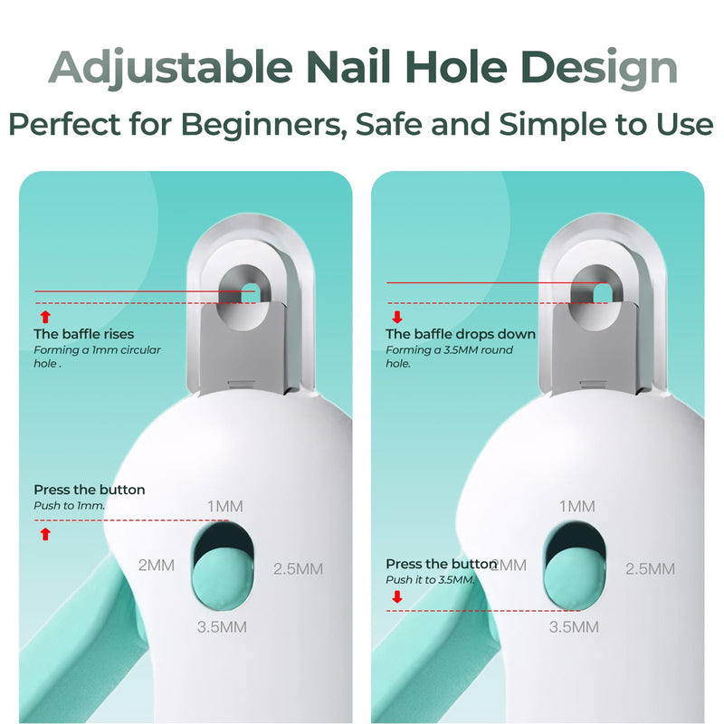 Cat Nail Clippers with a Removable Debris Collector, Adjustable Size, Built-in Hidden Nail File, Round Hole Blade, Safe Home pet Grooming Tool - PawsPlanet Australia