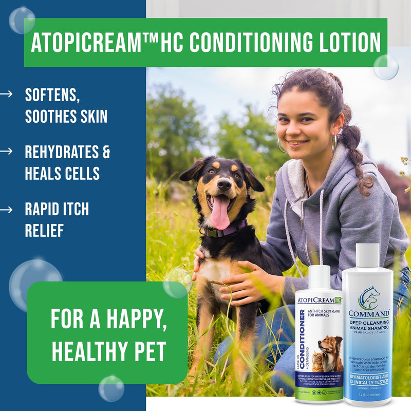 Command Broadspectrum, Anti-Itch Dog Shamoo & AtopiCream with 1% Hydrocortisone Leave-on Conditioner and Lotion Allergy & Skin Care Bundle - PawsPlanet Australia