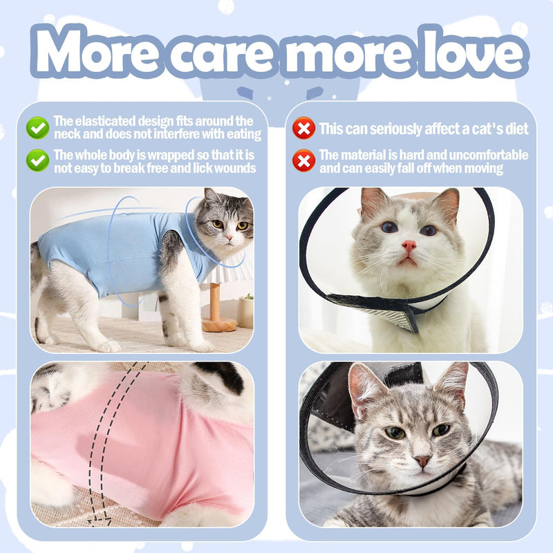 KAIYAYA Cat Bodysuit After Op, Pink, 2-4 kg | recovery suit, modal, castration recovery, abdominal wounds, female