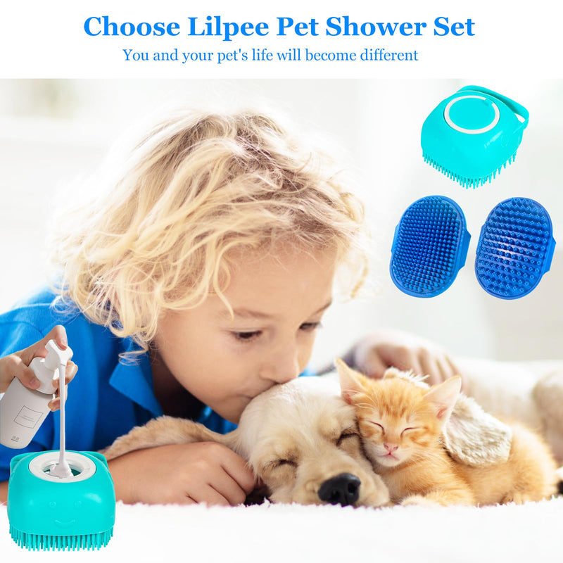 3PCS Dog Brush | Dog Bath Shampoo Brush |Dog Shower/Grooming/Washing Brush | Pet Bath Massage Brush |Scrubber Washing Brush with Adjustable Ring Handle for Short & Long Haired Dogs/Cats - PawsPlanet Australia