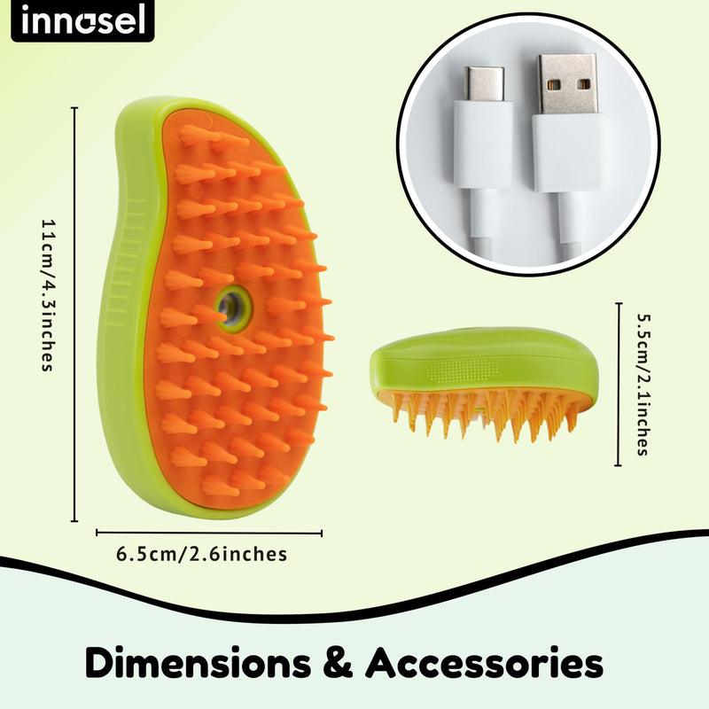 Cat Steam Brush for Shedding, Steamy Grooming Comb with Anti-Static Spray for Cats & Dogs, Gentle Defur Comb for Tangled & Loose Hair, Ergonomic Pet Mist Brush Design, Cepillo de Vapor para Gato Perro - PawsPlanet Australia