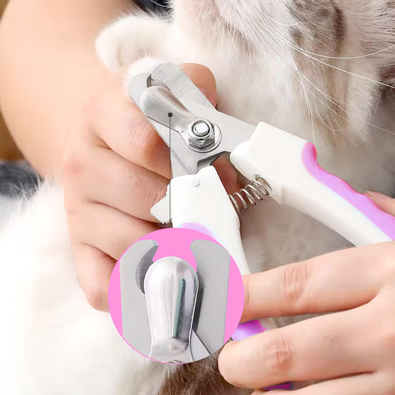 Zoocozy Cat Dog Nail Clippers and Trimmers, Pet Grooming Supplies with Safety Guard, Avoid Overcutting, Cat Dog Claw Care(Pink) Pink - PawsPlanet Australia