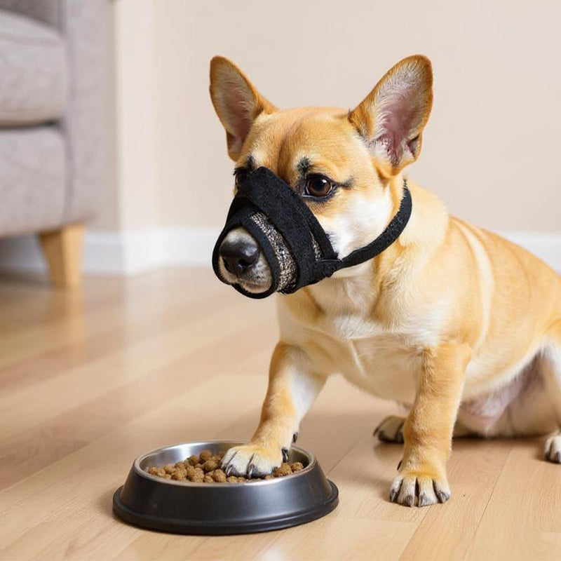 Breathable Muzzle for Dog, Soft Mesh Muzzle for Small Medium Large Dogs, Adjustable Dog Mouth Guard to Anti Biting, Barking, Chewing, and Scavenging, No Bark Dogs Muzzles, Black - PawsPlanet Australia