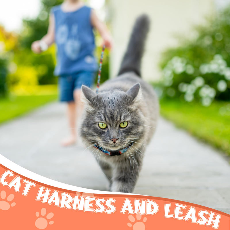 2 Pack Cat Harness and Leash Set, Escape Proof Adjustable Kitten Harness with Leash Collar Lightweight Soft and Comfortable for Small Medium Cats Walking and Travel - PawsPlanet Australia