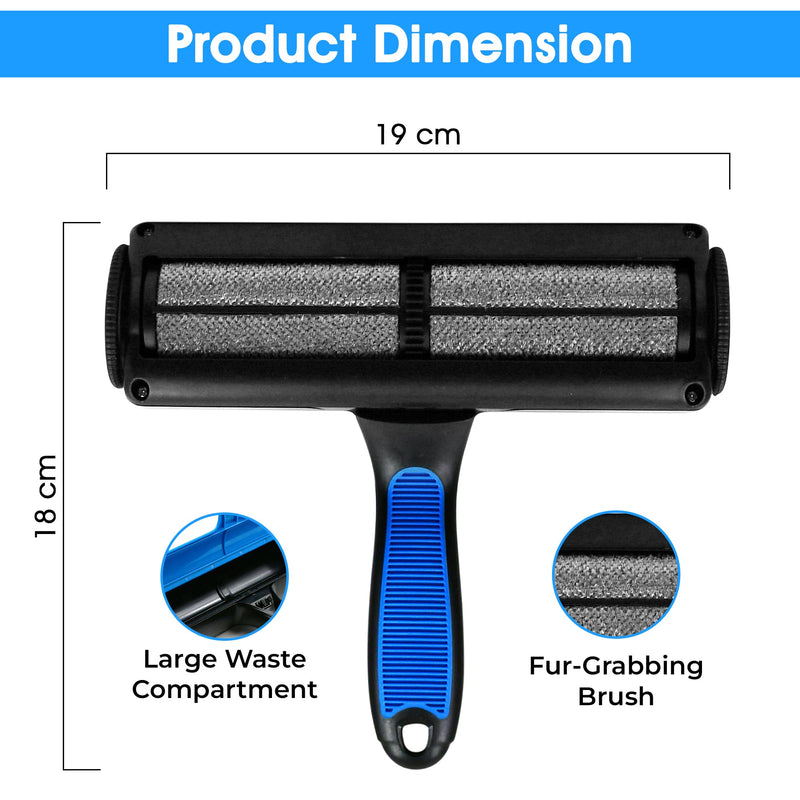 Pet-Pristine Pet Hair Remover Roller and Mini Detailer Combo Pack - Effortless Cats and Dogs Reusable Hair Removal for Couches, Beds, Carpets, Furniture - PawsPlanet Australia