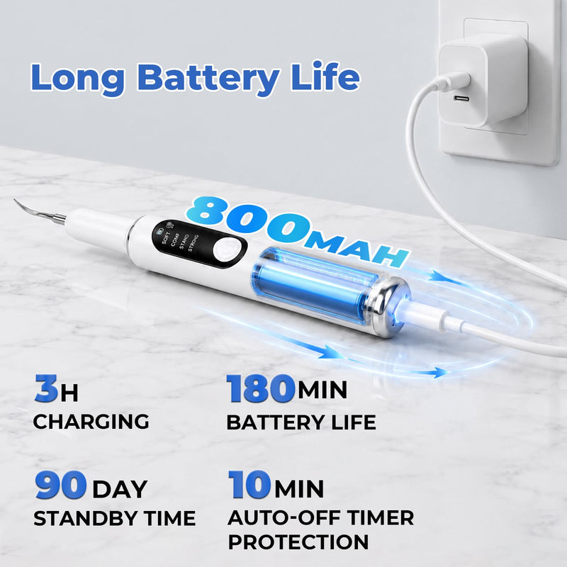 Dog Plaque Remover, Dog Tooth Brushing kit for Tartar and Stains, 5 Modes, LED Light, Pet Ultrasonic Cleaner with Toothbrush & 4 Cleaning Head, Suitable for Dogs and Cats