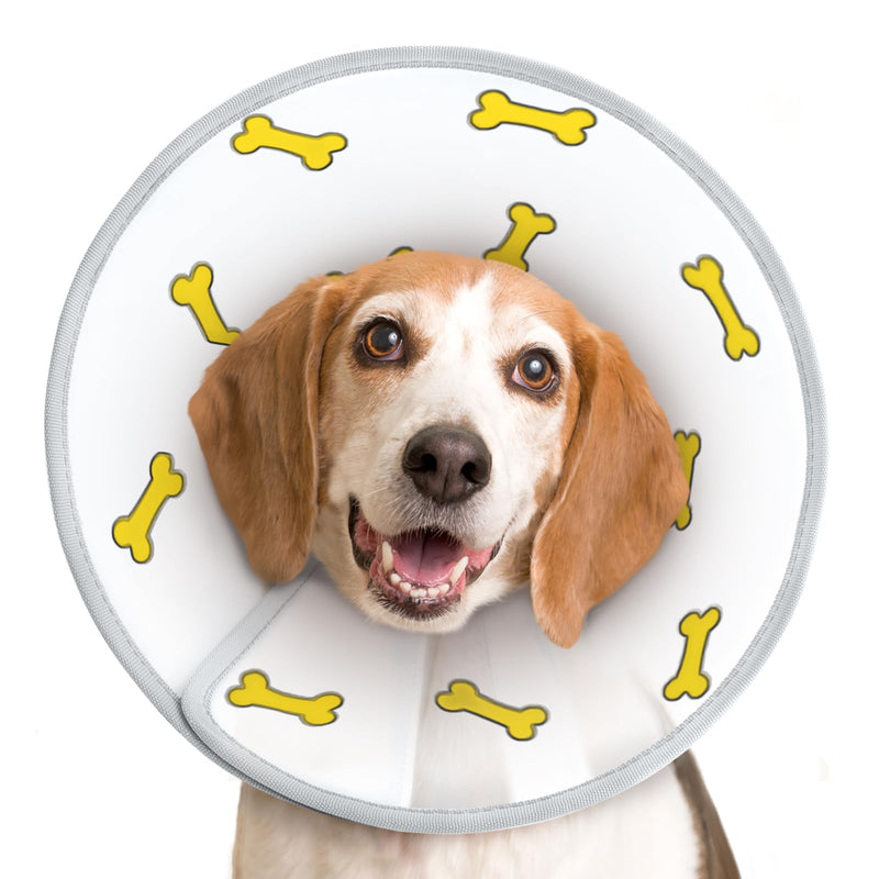 Supet Dog Cone Collar After Surgery to Stop Licking: Adjustable Recovery Elizabeth Collar Alternative for Large Medium Small Dogs, Plastic Pet Head Neck Cone (XS) Yellow XS(Neck: 9.5~11.5")