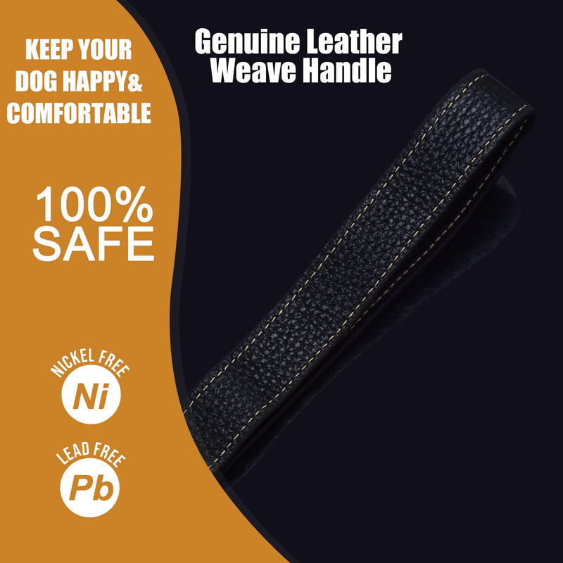 Dog Chain Leash Gold Dog Leash 4FT 18K Gold Stainless Steel 10mm Cuban Link Dog Leash with Comfortable Genuine Leather Handle for Puppy Small Medium Large Dogs(G, 4.3FT) Total Length 4.3FT - PawsPlanet Australia