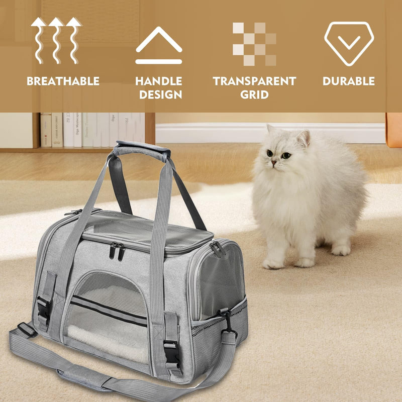 Cat Carrier Bag Dog Pet Transport Bag with Blanket, Portable Soft Bag Cat Transport Carrier, Airline Approved Foldable Medium Small Puppy Kittten Pet Travel Carrier - PawsPlanet Australia
