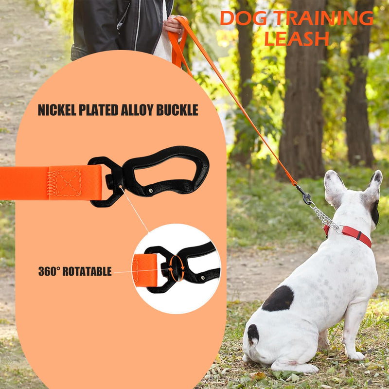 33 Ft Dog Training Leash,Slip Traction Rope Waterproof Dog Leashes for Small Medium and Large Dogs,Heavy Duty Long Leash for Dog Walking,Running,Training,Orange Orange 33 Ft - PawsPlanet Australia