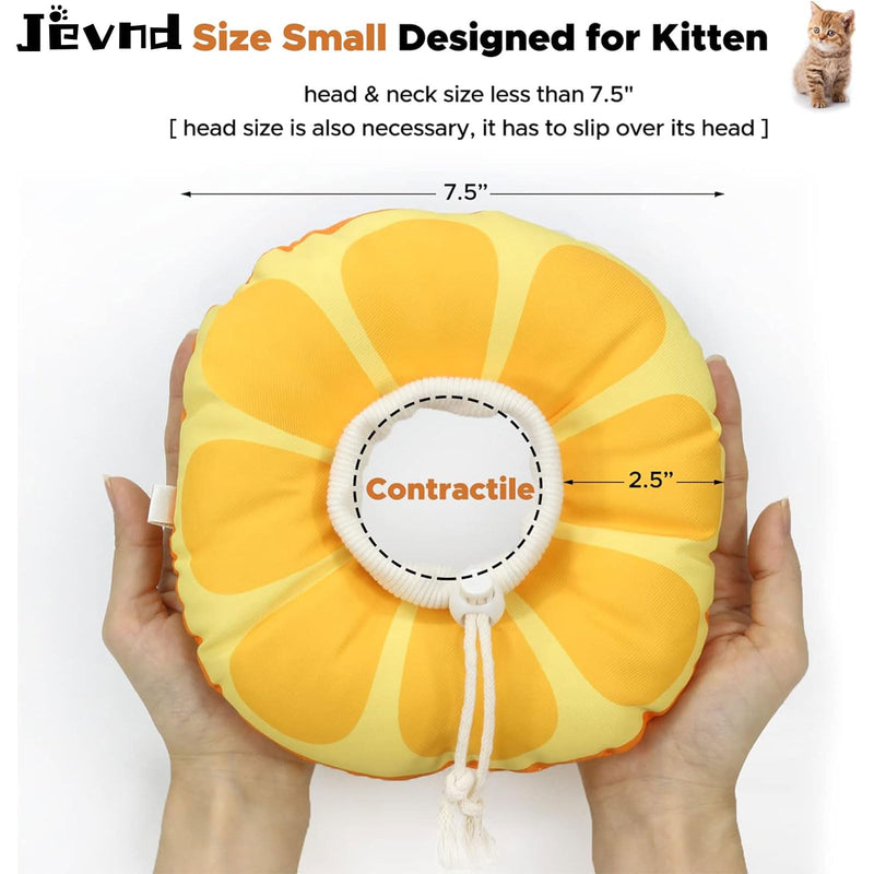 Extra Small Kitten Cone After Surgery Neuter, Soft Elizabethan Collar for Kitten 0-6 Months Old, Small Cat Recovery Collar, Kitten E Collar Alternative, Kitten Donut Collar to Stop Licking S for Kitten [Neck: Up to 7.5"]