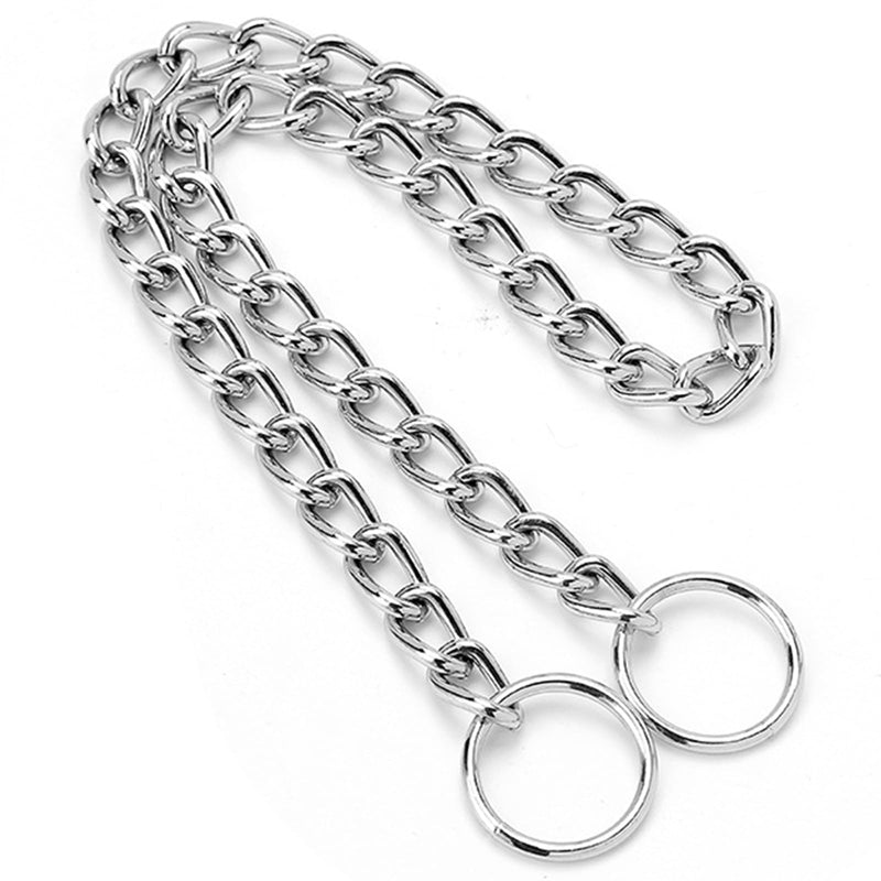 Metal Chain Dog Collar, Slip Link Heavy Duty Dog Collar Training Puppy Collars for XXS XS Small Medium Large Dogs, Silver XS XS(Max 12inch)D2.0mm - PawsPlanet Australia