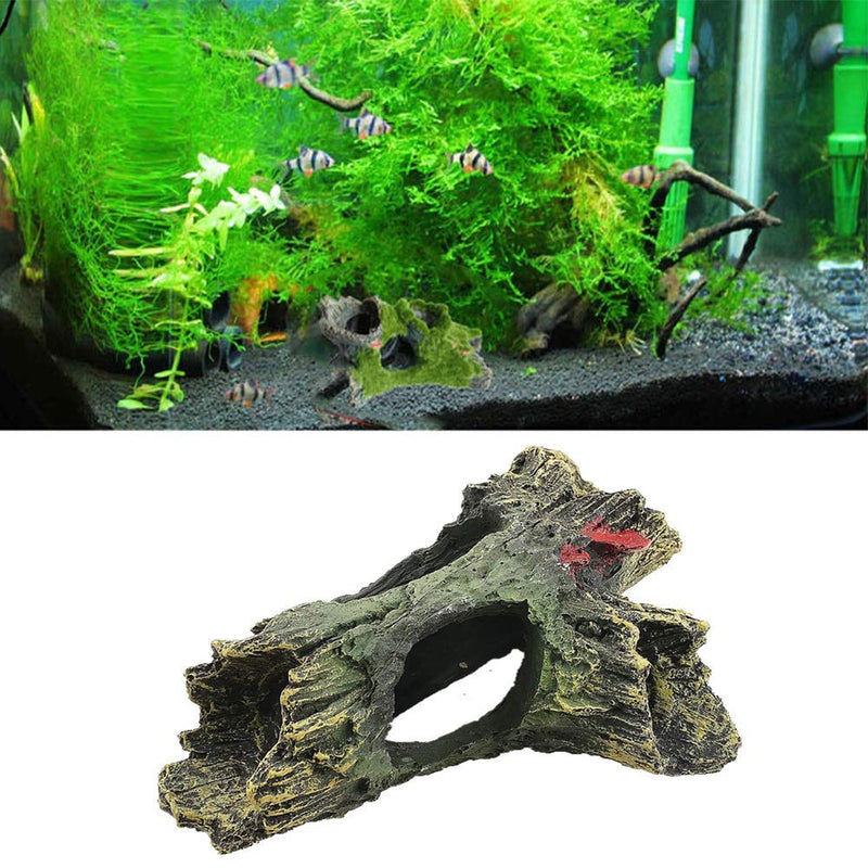 DoubleWood 2 PCS Decaying Trunk Aquarium Betta Fish Ornament Driftwood Resin Crafts Ornament for Aquarium Decoration Fish Tank Wood with Holes & Aquarium Caves Fish Tank Wood Decor - PawsPlanet Australia