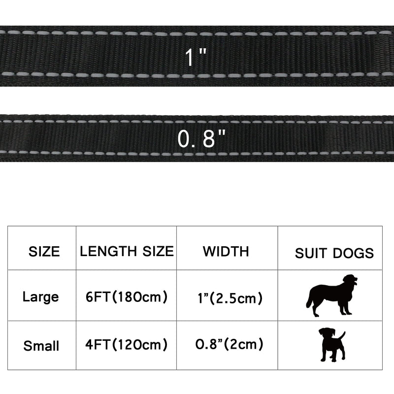 USB Rechargeable LED Dog Leash - 7 Colors & Color Cycling Mode, Light Up Dog Leash for Night Walking, Heavy Duty Padded Handle, 6FT for Small Medium Large Dogs - PawsPlanet Australia