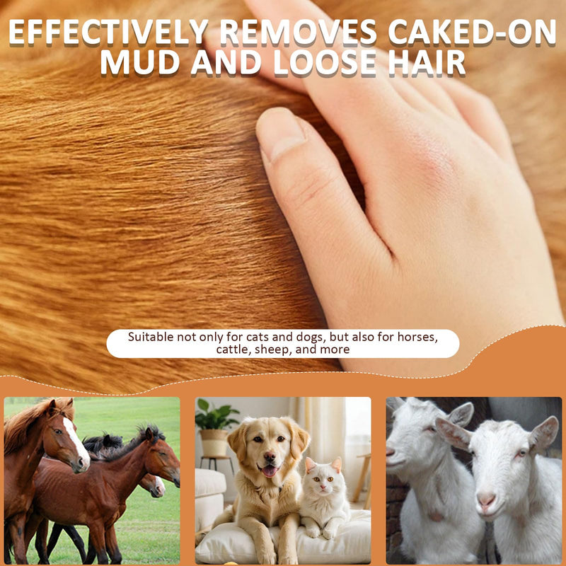 GroomPro Deshedding Brush, GroomPro Shedding & Grooming Supplies for Matted Hair, Loose Hairs | Pet Short Hair Removal Tool for Cats, Dogs, Rabbits, Horses (2) 2 - PawsPlanet Australia
