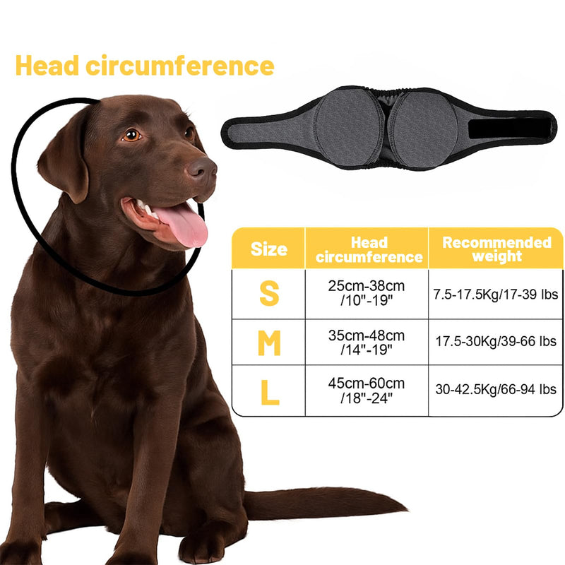 Dog Ear Protectors, Adjustable Noise Protection for Small Medium Large Dogs Puppies Cats, Waterproof Dog Ear Muffs for Thunder, Fireworks, Vet Visits, Grooming, Bathing, Swimming (S) S
