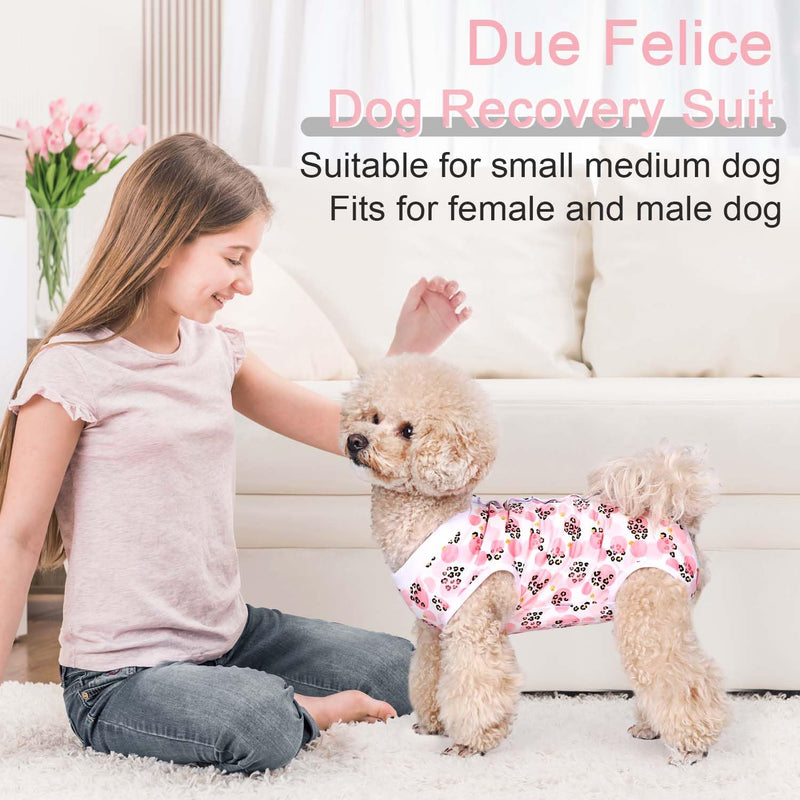 Dog Surgical Recovery Suit Pet After Surgery Onesie Cat Bodysuits Cone E-Collar Alternative for Female Male Dog Pink Leopard/X-Small X-Small - PawsPlanet Australia