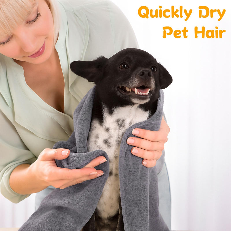 Dog Towels for Drying Dogs Large, Absorbent Microfiber Dogs Bath Towel, 40 x 24 Inch Soft Pet Grooming Towel, Dog Shower & Bath Supplies(Grey) 40"X23.6" Gray - PawsPlanet Australia