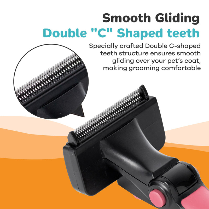 Deshedding Brush for Dogs & Cats - Pink & Medium, Short & Medium Hair Grooming Tool, Dog Deshedding Brush, Cat Deshedding Brush, Deshedding Dog Brush Short Hair, Lightweight Pet Hair Remover. - PawsPlanet Australia