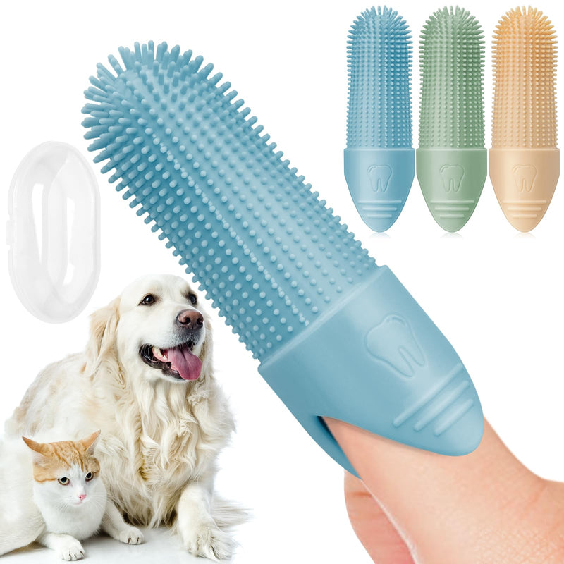 Dog Toothbrush, 4 Pack Dog Tooth Brush, 360° Cleaning Finger Toothbrush for Dogs, Food Grade Silicone Dog Finger Toothbrush Fits Most Fingers, Toothbrush for Dogs & Cats Dental Care - PawsPlanet Australia