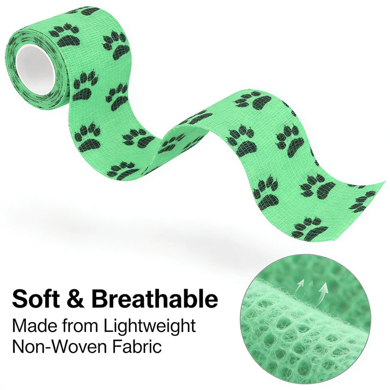 6pcs Vet Wraps, 2" Self Adhesive Bandage Wrapsfor Dogs Bitter Bandage Wrap for Dogs Wound Wrap (2 Inch x 5 Yards Claw)