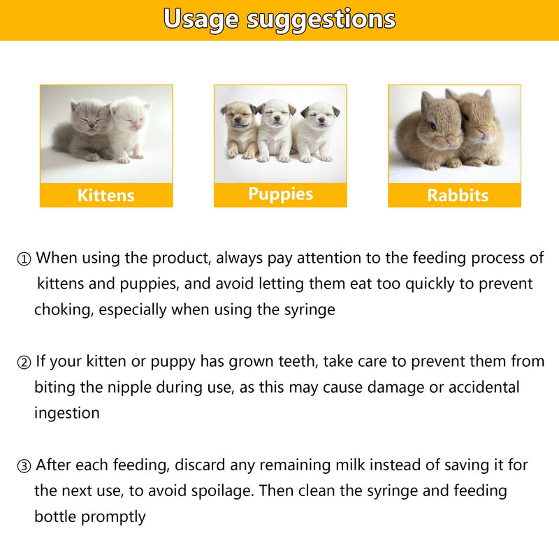 Pet Feeding Bottle and Syringe Set for Puppies and Kittens(1 Bottles,2 Syringes,6 Nipples), Green - PawsPlanet Australia