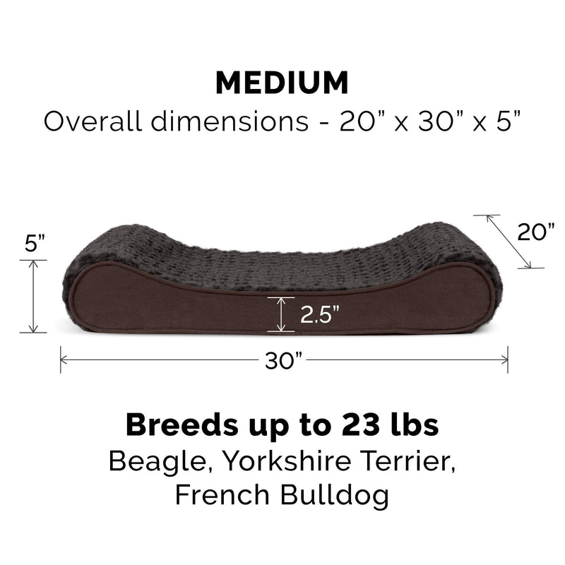 Furhaven Memory Foam Dog Bed for Medium/Small Dogs w/ Removable Washable Cover, For Dogs Up to 23 lbs - Ultra Plush Faux Fur & Suede Luxe Lounger Contour Mattress - Chocolate, Medium - PawsPlanet Australia