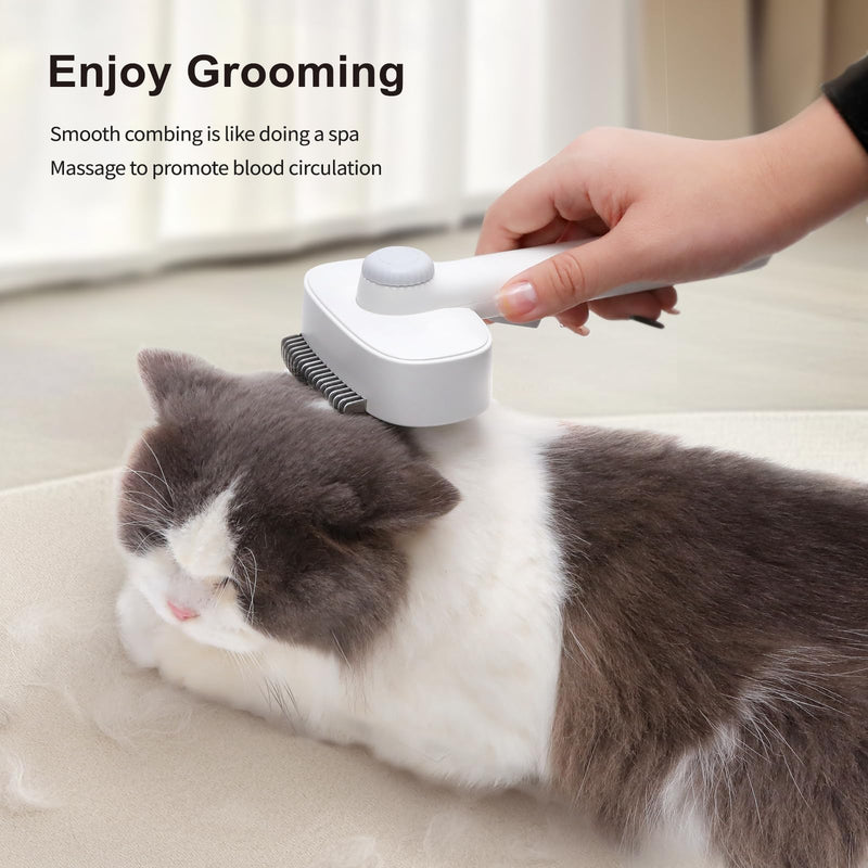 Deshedding Brush with Metal Comb for Detangling and Dematting Long, Flea Comb Cat Combs with Long & Short Stainless Steel Teeth, Matted Fur on Cats and Dogs (3 Pack) - PawsPlanet Australia