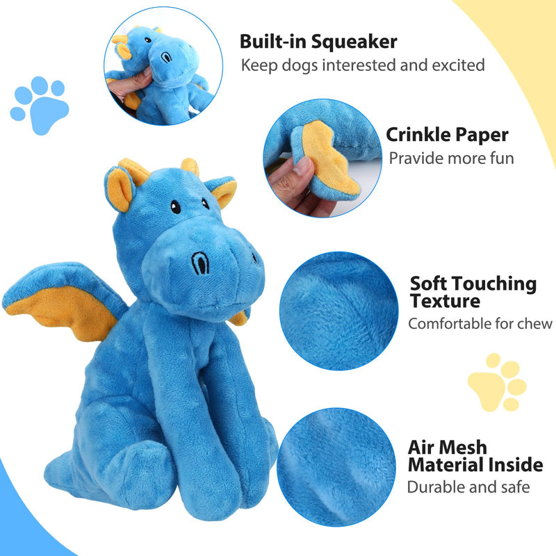 Dog Toys for Aggressive Chewers, Interactive Plush Dog Toy with Squeaker and Crinkle Paper, Suitable for Reducing Boredom and Anxiety, Cute Pet Toy for Small, Medium and Large Dogs - PawsPlanet Australia