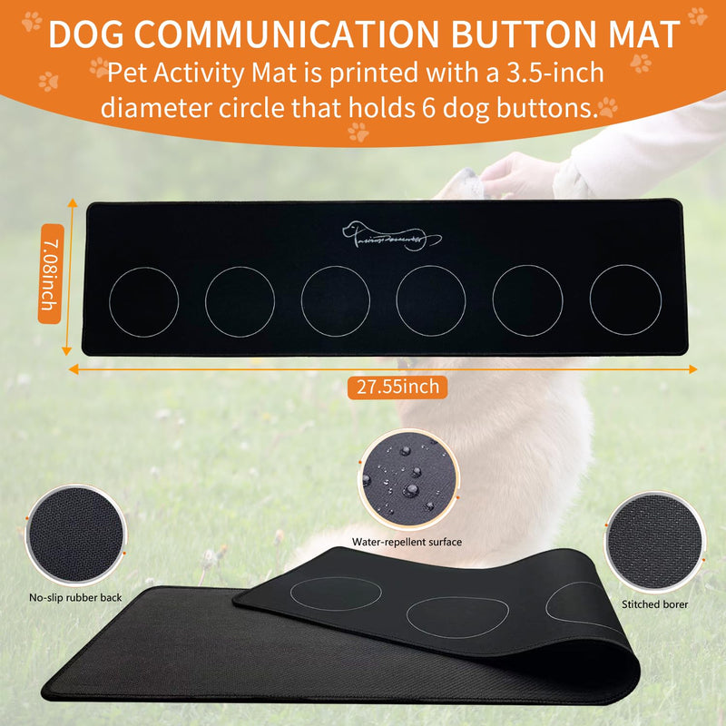 RIBOSY Set of 6 Recordable Buttons with Rubber Mat and 50 Training Stickers, Dog Buttons for Communication - Record& Playback Your Own Voice to Train Your Pet Voice What They Want（Battery Included） - PawsPlanet Australia