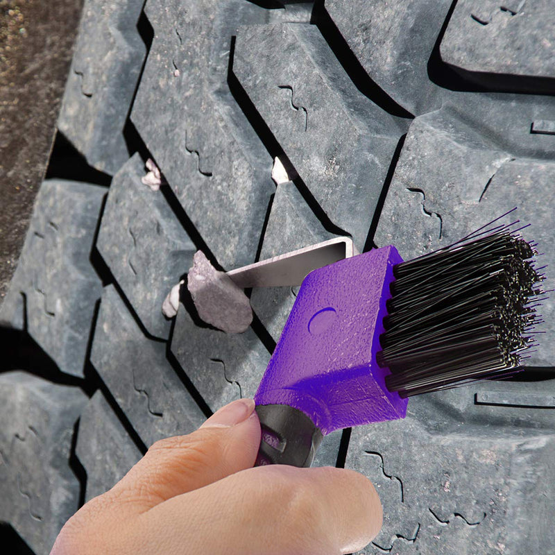 Horse Hoof Pick Brush with Soft Touch Handle (Purple) Purple