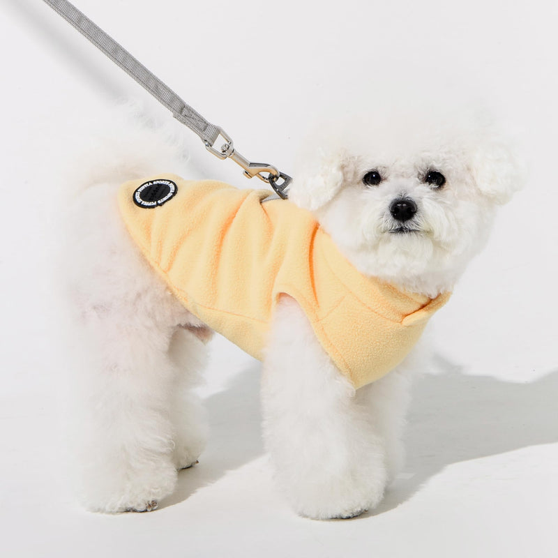 Puppia Lucius Warm Winter Mock Neck Polar Fleece Shirts with Integrated Harness for Small and Medium Dogs, Light Yellow, Small - PawsPlanet Australia