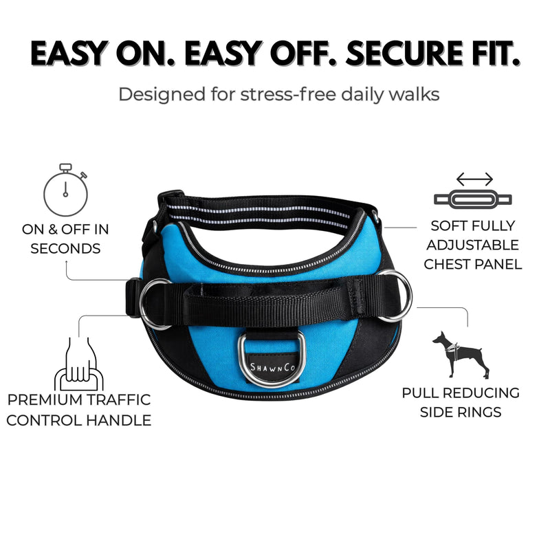ShawnCo Essential Dog Harness, No-Pull Pet Vest with 3 Leash Clips, No Choke, Reflective, Adjustable and Padded, for Easy Walking and Training for Small Dogs (Mustang Red, S) Mustang Red - PawsPlanet Australia