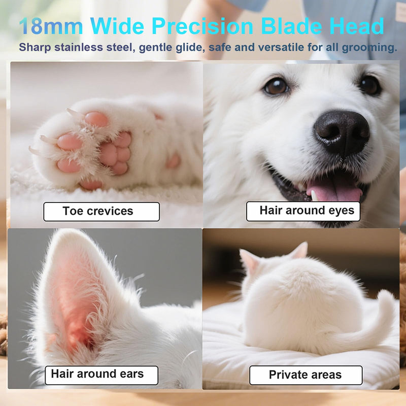 Pet Paw Trimmer, Electric Dog Paw Trimmer Rechargeable Waterproof Dog Grooming Clippers with Led Light, Low Noise Pet Hair Clippers for for Paws Eyes Ears Face Rump - PawsPlanet Australia