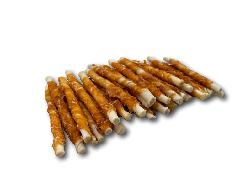 Top Dog Chews - All Natural Chicken Wrapped Rawhide Dog Twists (50 Pack), Natural Chew Sticks for Healthy Teeth and Happy Dogs, Delicious Dog Treats for Canine Dental Care 1 Count (Pack of 50) 50.0 - PawsPlanet Australia