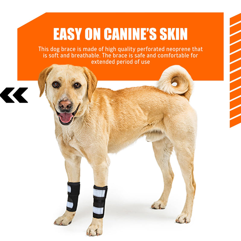 NeoAlly - 3-in-1 Dog Splint Front Leg Support, Front Leg Brace with Rigid and Spring Inserts, Dog Leg Sleeve for Pet Mobility, Stability, & Protection, With Reflective Straps, XXS-XS, 1 Pair XXS/XS