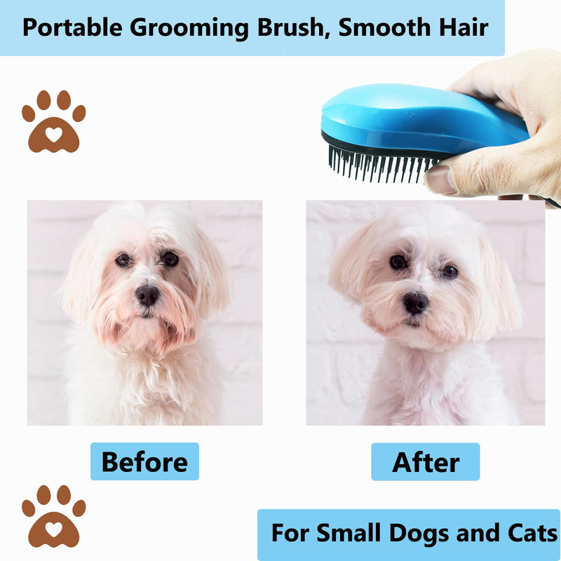 Puppy Brush, Soft Dog Brush for Grooming, Puppy Hair Remover Brush Comb, Grooming Tool for Poodles, Teddy, Yorkies, Maltese, Shih Tzu, Chihuahua, Blue - PawsPlanet Australia