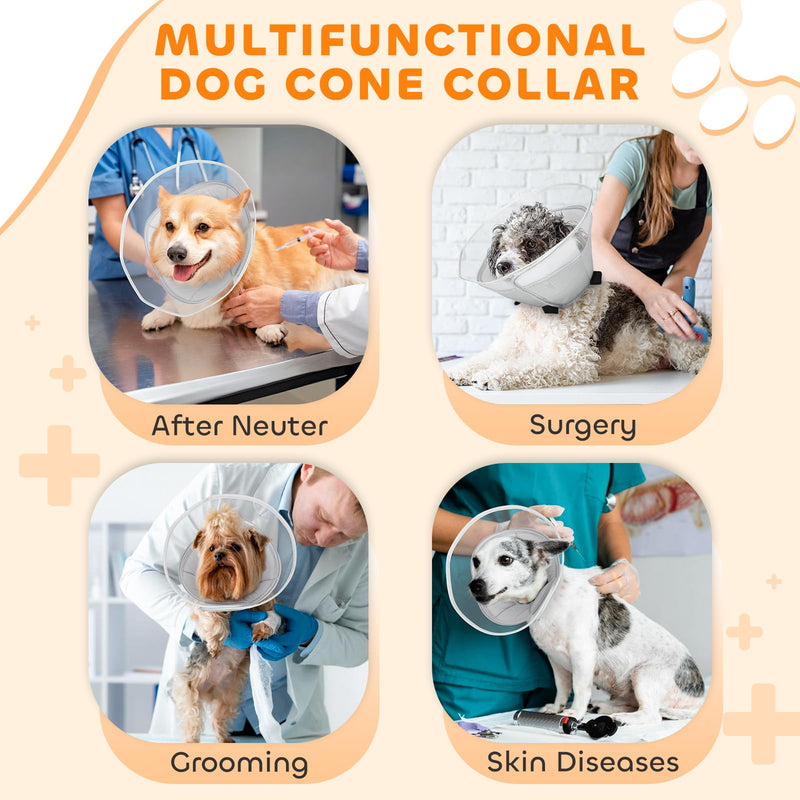 Soft Dog Cone Collar for Large Medium Small Dogs, Adjustable Cones for Dogs to Stop Licking, Recovery Collar After Surgery to Prevent Licking-Comfortable Alternative to Dog Cones(M(Neck:13.2"-15.5") M (Neck: 13.2"-15.5")