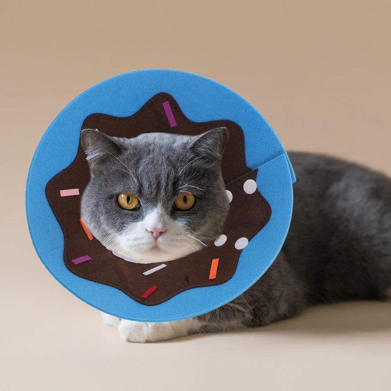 TOYANDONA 3-Pack Soft Felt Pet Protective Collar for Cats and Dogs, Adjustable Recovery Collar, Comfortable Anti-Lick Collar after Surgery and Grooming