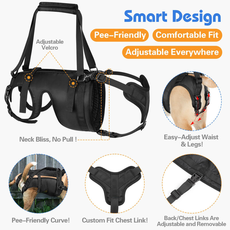 Dog Lift Harness for Large Dogs, Dog Sling for Large Dogs Hind Legs, Dog Back Legs Support Harness Lifting with Handles Dog Hip Support Brace Help for Arthritis Weak Legs Injuries Mobility - PawsPlanet Australia