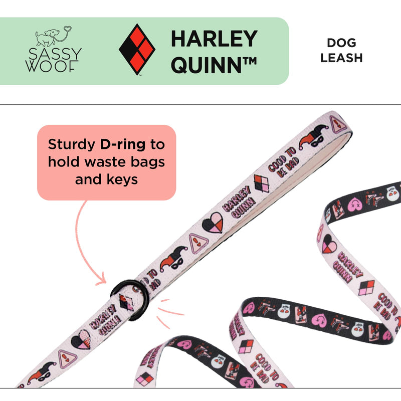 Sassy Woof Harley Quinn™ Dog Leash 60-Inch with Neoprene Padded Handle - Comfortable, Durable, and Stylish for Small to Large Dogs - Officially Licensed - PawsPlanet Australia