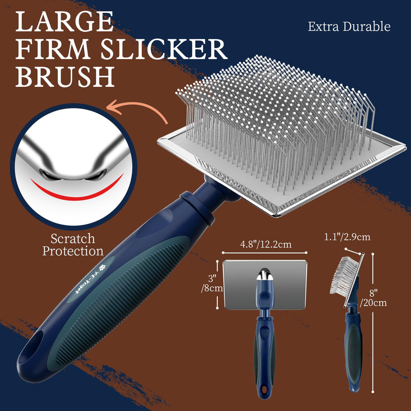Gentle Slicker Dog Brush with Protective Ball Pins- Soothing Massage Brush for Sensitive Skin & Coat Care- Professional Grooming Brush for Long Haired Senior Dogs & Cats - PawsPlanet Australia