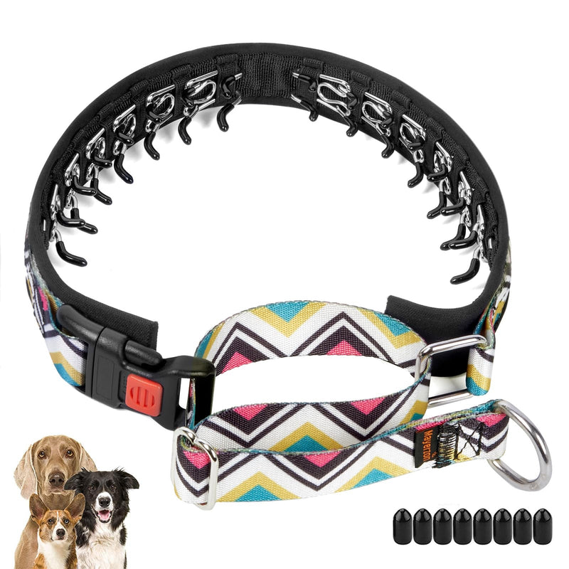 Mayerzon Dog No Pull Collar, Vintage Slip Prong Collar for Large Medium Small Dogs, Personalized Dog Pinch Collar with Quick Release Buckle for Walking Training Festival Large,2.5mm,25-Inch,18.5-23.5"Neck