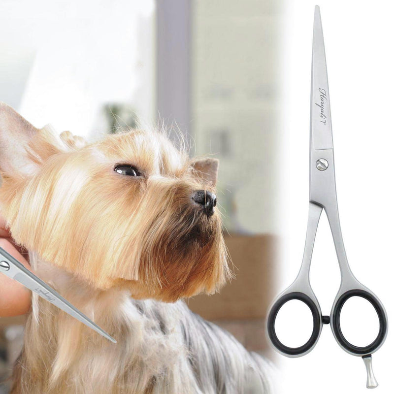 Haryali London 7" Pet Grooming Shears, Straight Dog Grooming Scissors - Stainless Steel Cat and Dog Grooming Scissors, Pet Hair Cutting, Trimming Tools - PawsPlanet Australia