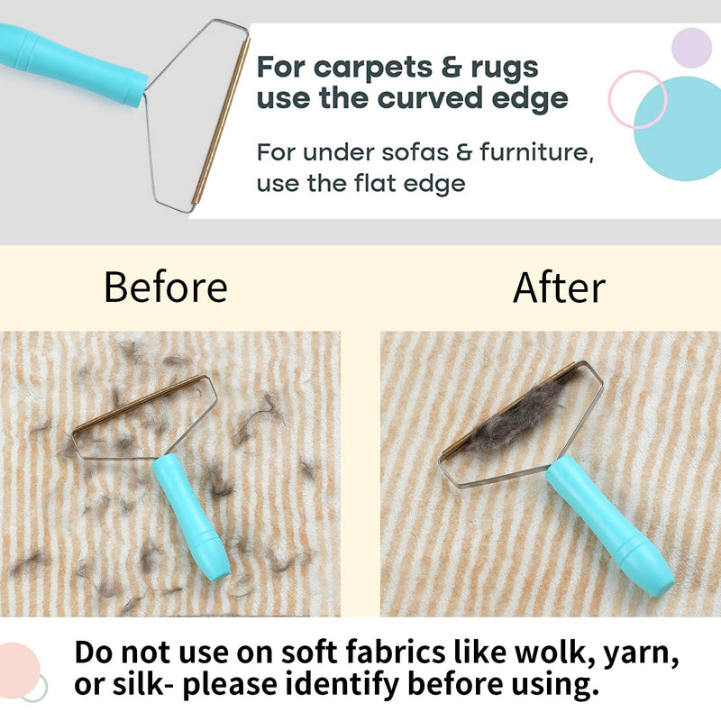 Reusable Cat Hair Remover - Special Dog Hair Remover Multi Fabric Edge and Carpet Scraper - Easy Pet Hair Remover for Couch, Pet Towers & Rugs - Gets Every Hair! (1PCS-Blue) 1pcs-blue - PawsPlanet Australia