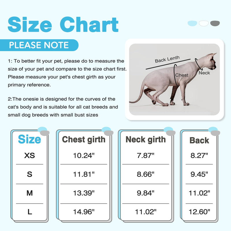 DENTRUN Cat Surgery Recovery Suit Female Male Cats Spay/Neuter Suit Soft Onesie After Surgery, Kitten Surgical Collar Cone Alternative Shirt, Abdominal Wounds Anti-Licking Cat Body Suit Post Surgery Medium Grey