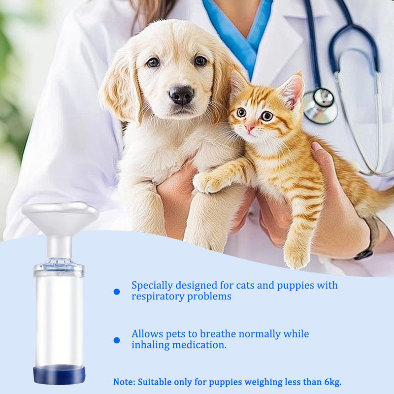 Aerosol Chamber Inhaler for Pets Inhaler Aerosol Chamber Medication Administrator Aerosol Inhaler with Masks Helps Pets Inhaler Spacer Cat Pet for Cats and Dogs