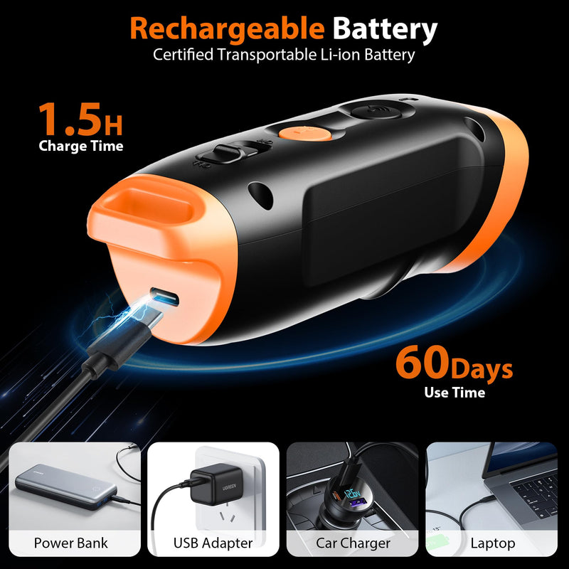 Ultrasonic Dog Bark Deterrent Devices - Rechargeable Anti-Barking Devices, 33-40FT Range Bark Control,Human Portable Dog Training & Behavior Aids Black - PawsPlanet Australia