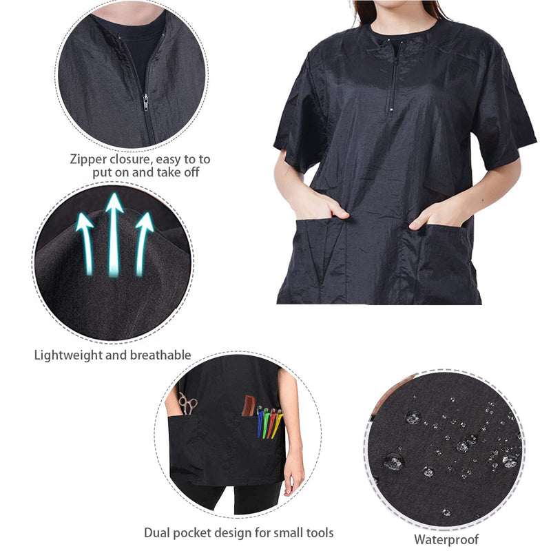 Dog Grooming Smock Barber Jackets for Women Men Professional Pet Groomer Smock Cosmetologist Barber Smock (M) type-A Medium - PawsPlanet Australia
