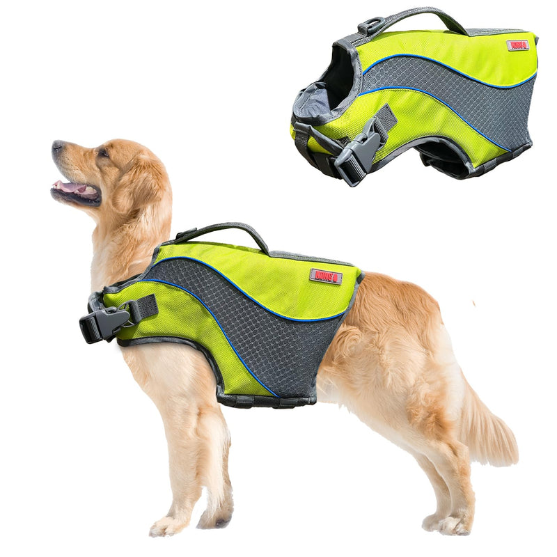 HydroPro Dog Flotation Life Jacket Vest, Swimming Float Aid with Safety Handle, Adjustable Comfortable Durable Preserver High Buoyancy Coat (X-Large) X-Large - PawsPlanet Australia